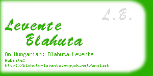 levente blahuta business card